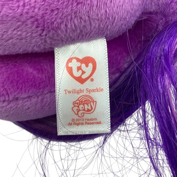 Ty My Little Pony Twilight Sparkle Plush Beanie Baby 2013 Purple Stuffed Animal - Picture 3 of 5